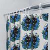 Floral Cat Shower Curtain Botanical Blue Flowers Home Decor Bathroom Set Vintage Nature Art Print Waterproof Fabric