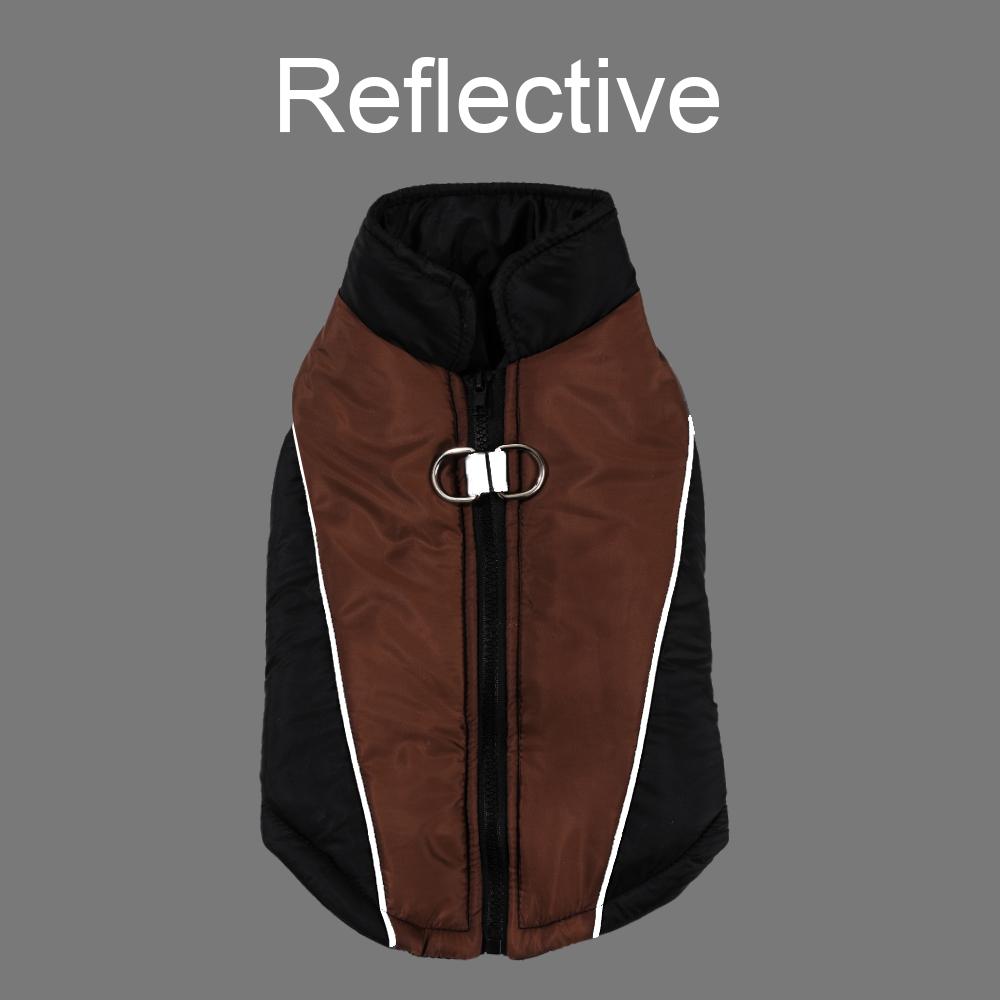 Reflective Dog Clothes For Small Medium Dogs Cats Winter Warm Windproof Vest Coat With D-Ring Yorkies Pug Overalls Pet Outfits
