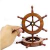 Handgefertigtes Premium Nautisches Holzschiffsrad | Exklusive Piraten-Wanddekoration (Naturholz, 4 Zoll)