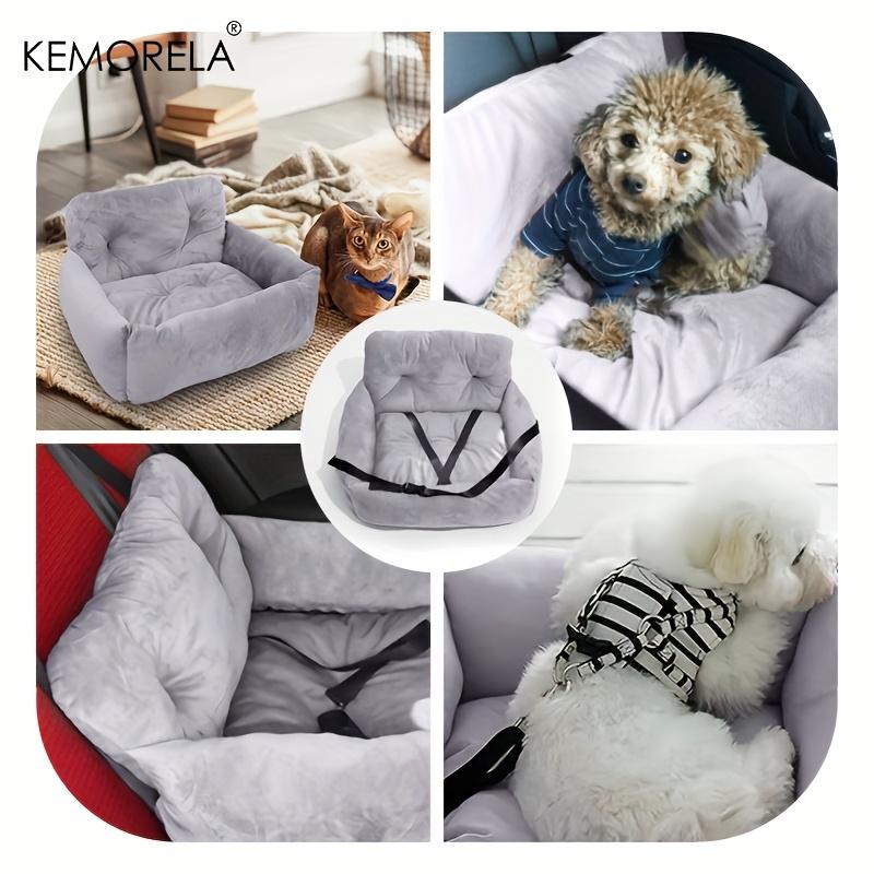 Seggiolino Auto per Gatti e Cani Piccoli Invernale Morbido Grigio Ergonomico Trasportino per Animali con Cinghie Regolabili Materiale in Poliestere Resistente