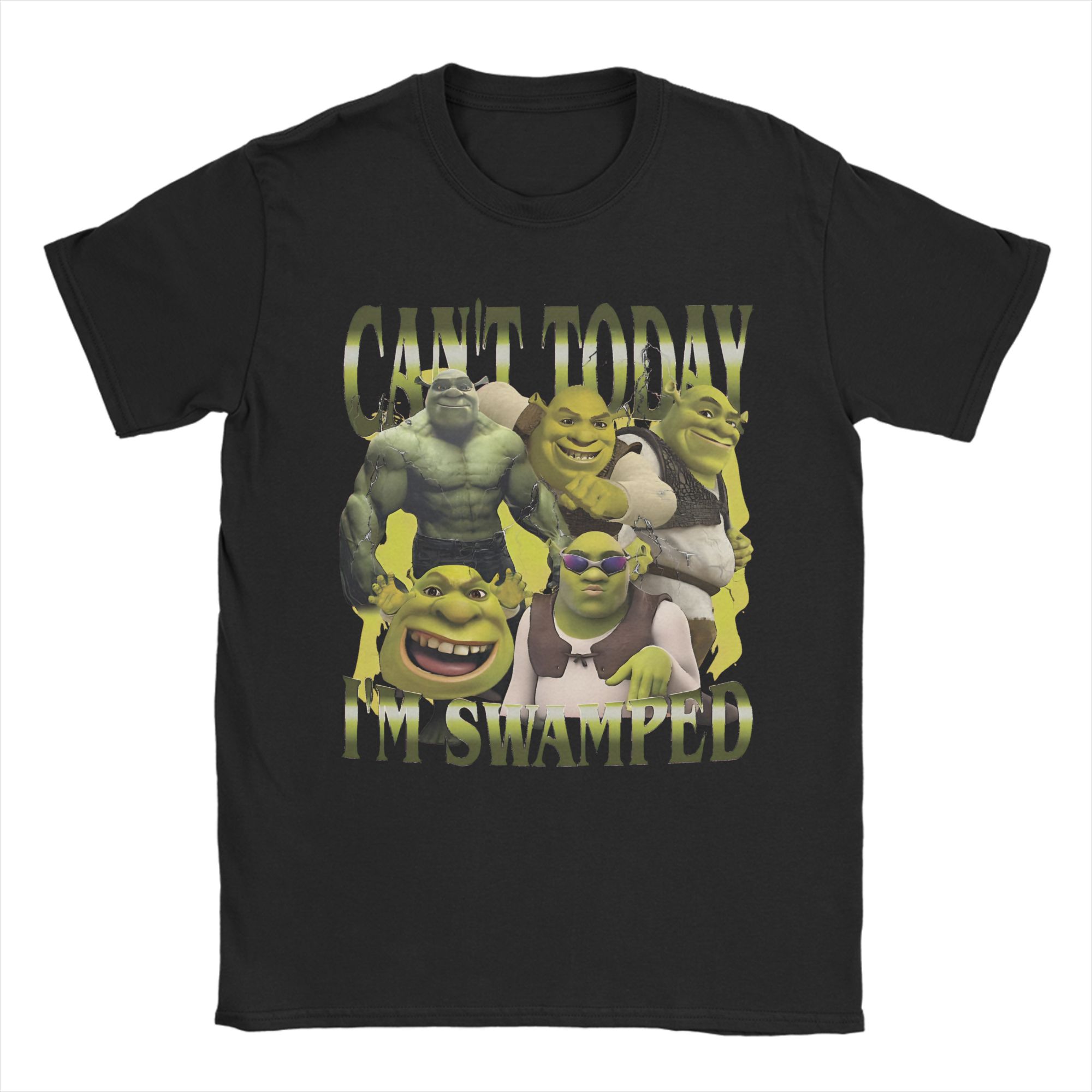 

Fashion Can t Today I m Swamped Shrekes Characters Vintage T Shirt For Unisex 100% Cotton Tee Shirt Short Sleeve Clothes 5XL різнокольоровий