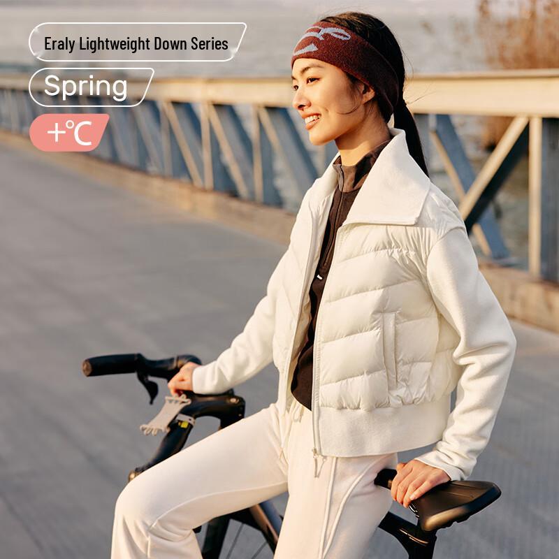 AILAIYI Women's 2025 Cropped Knitted Patchwork Thin Down Jacket