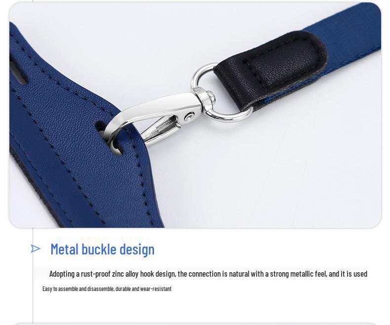 Genuine Leather Work ID Holder with Lanyard, Four Card Slots, Employee Badge Neck Strap.