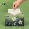 Multi Purpose Storage Organizer PU Leather Tissue Box Cover with Wild Rose/Sunflower Pattern, Foldable Desktop Organizer, Napkin Holder Space
