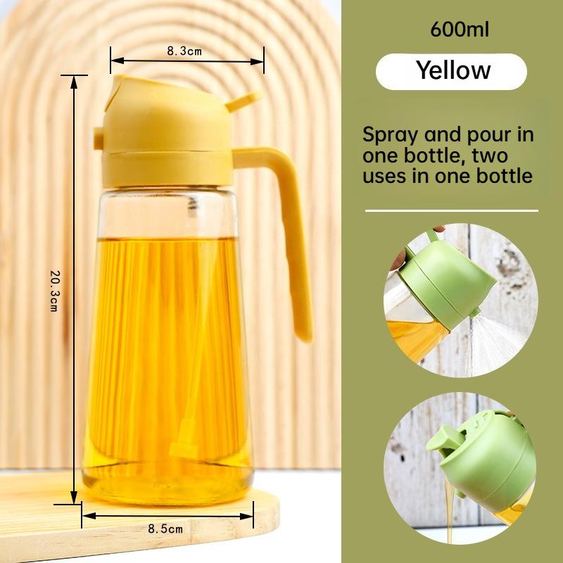 Glass Oil Bottle 2 In 1 Spray and Pour Kitchen Oil Dispenser for Home Cooking