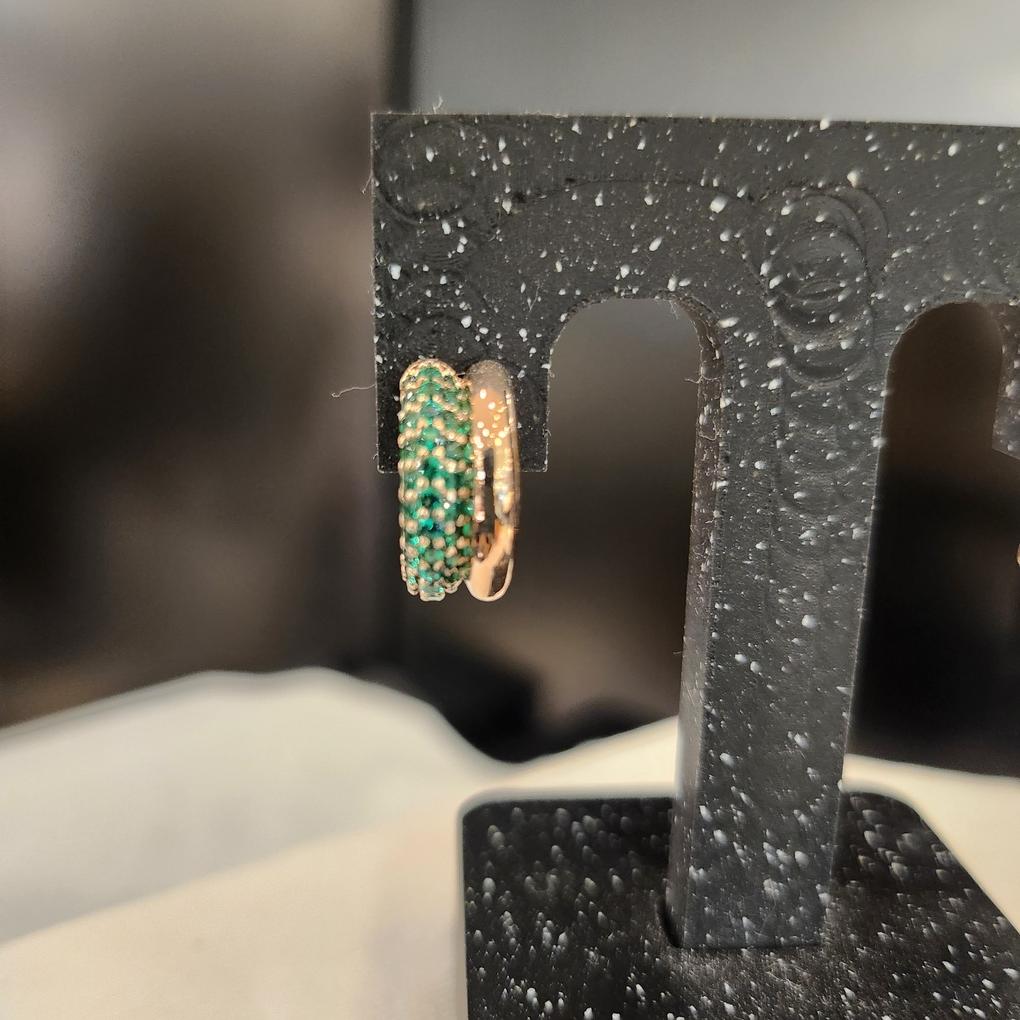 ARTRIA Boucles d'oreilles Tourmaline E Cubique Émeraude asymétriques EGSERKK0003EMF