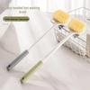 Long-Handled Double-Sided Soft Bristle Foot and Back Scrubber with Exfoliating Grinder for Bathroom.