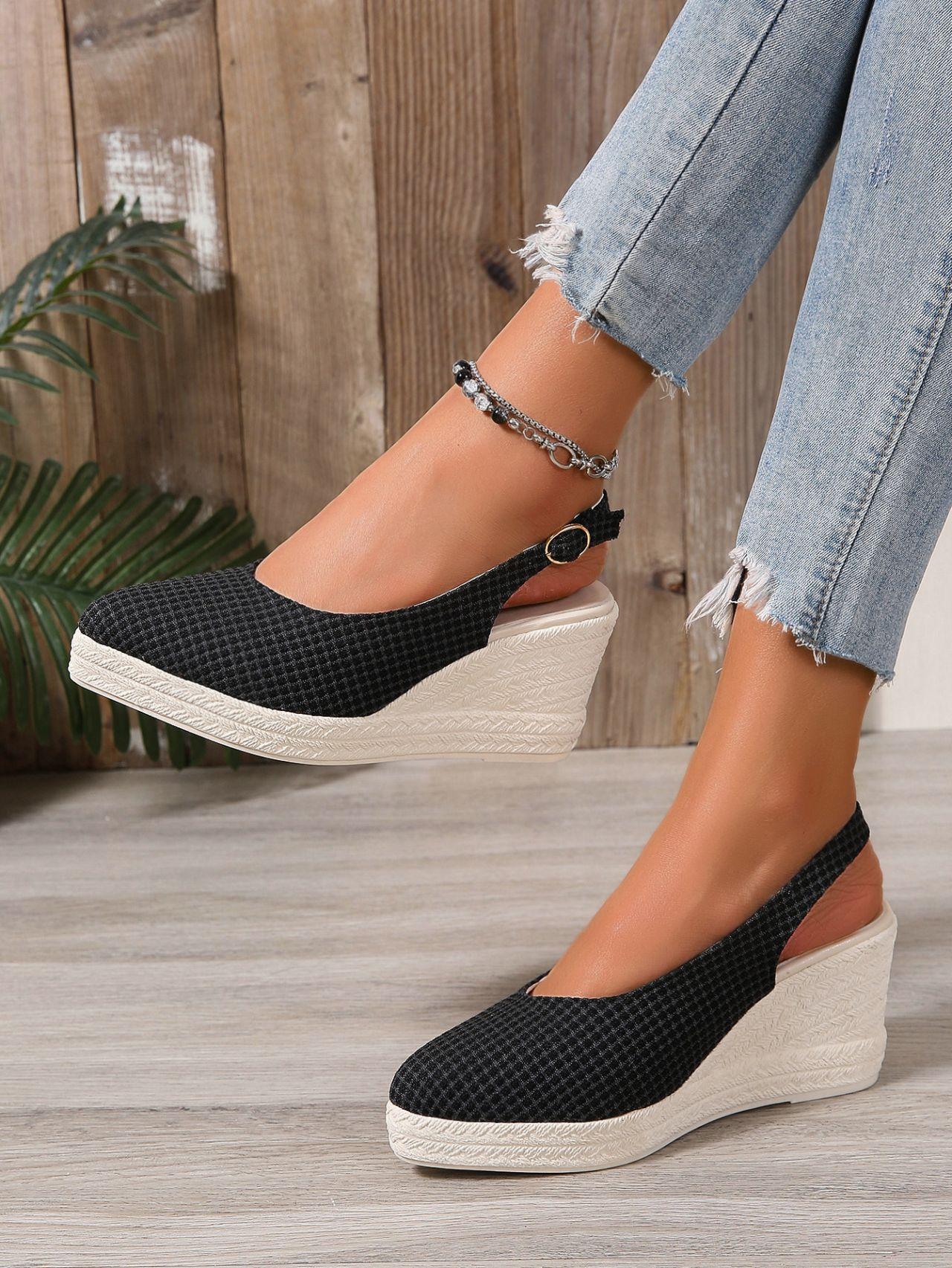 

Наклонный каблук толстая подошва высокий каблук заостренный головной убор головка волочащаяся пустая женская обувь соломенная пеньковая веревка дно 2025 внешняя торговля 43 чёрный