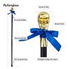 Golden Skull Head with Bow Tie Gentleman Walking Cane Fashion Walking Stick Gentleman Crosier Knob Walking Stick 93cm