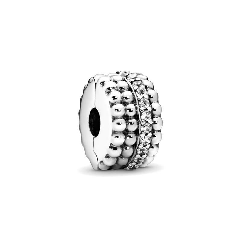 Pandora MOMENTS Beaded Clip Women s Silver 797520CZ
