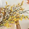 45 Inch Artificial Forsythia Flower Branches Fake Spring Forsythia Stem Faux Winter Jasmine Branches for Vase Floral Arrangement Party Home Decoration