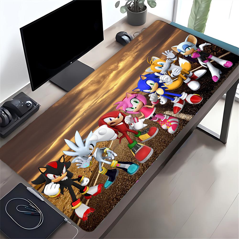 Sonic Characters Sunset Large Gaming Mouse Pad Nonslip Rubber Base Waterproof Desk Mat For Office Pc Laptop