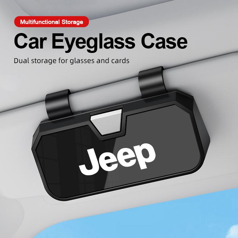DAIFFT1 Car Glasses Holder Case Eyeglass Holder Storage Organize Box For Jeep Renegade Wrangler Cherokee Compass Patriot Accessories