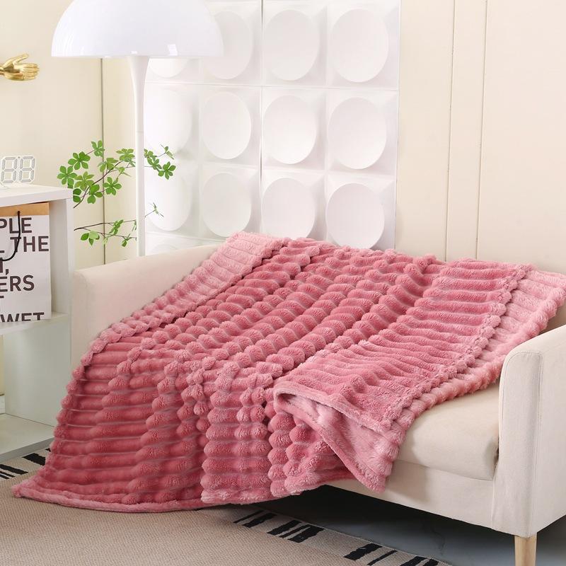 Flannel Rabbit Hair/rabbit Velvet Air Conditioning Nap Blanket - Modern Simple Four-season Universal