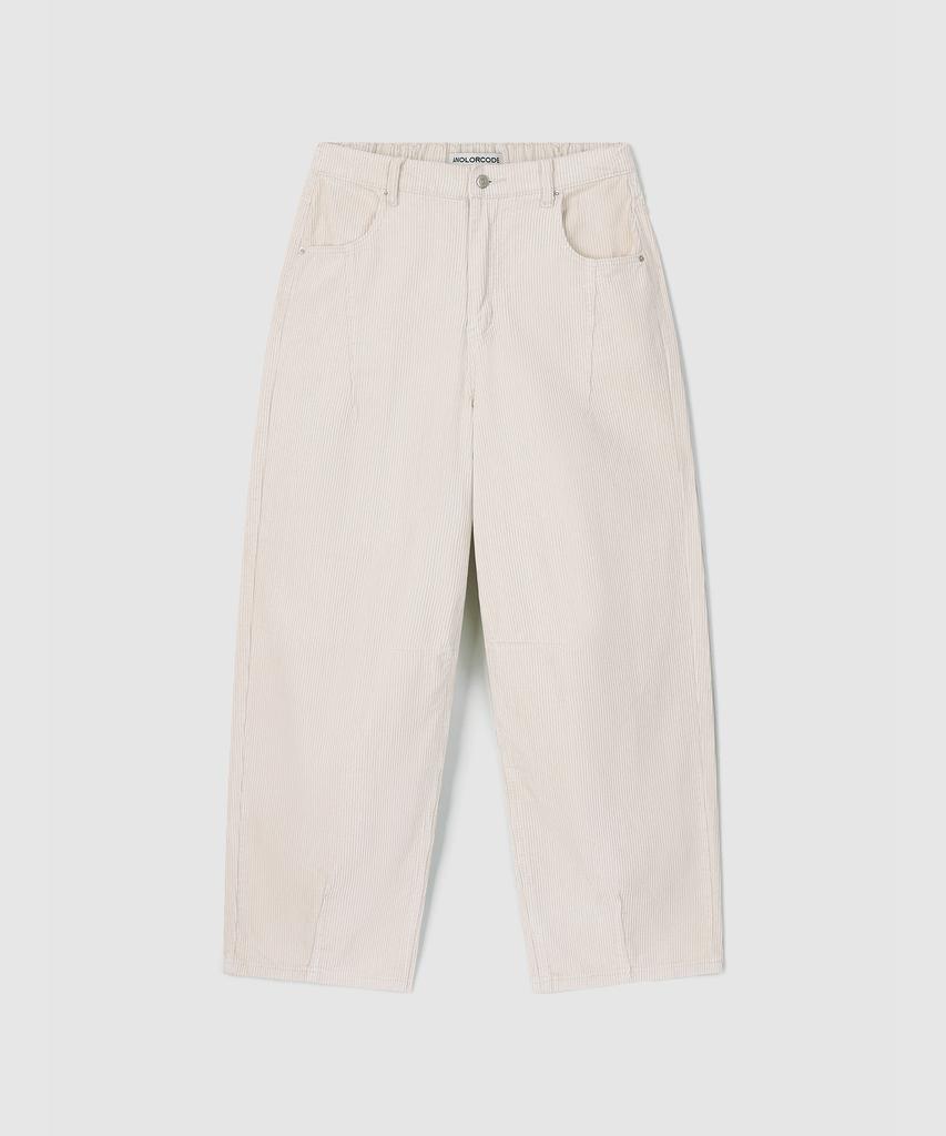 Eoneolleokodeu Corduroy Half Elastic Pants (3 Colors)