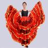 720 Degree Woman Spanish Flamenco Skirt Polyester Satin Smooth Big Swing Carnival Party Ballroom Belly Dance Costumes Dress