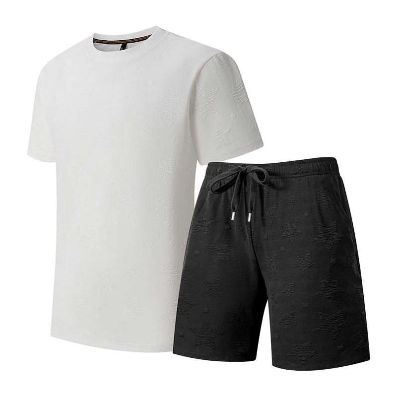 Summer Casual Sports Suit Men's Short Sleeved Lightweight Quick Drying Ice Silk Two-piece Set