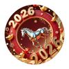 2026 New Year Decorations Magnetic 2D Flat Acrylic Horse Sticker Chinese Animal Refrigerator Magnet For Door Locker Cabinet 8cm