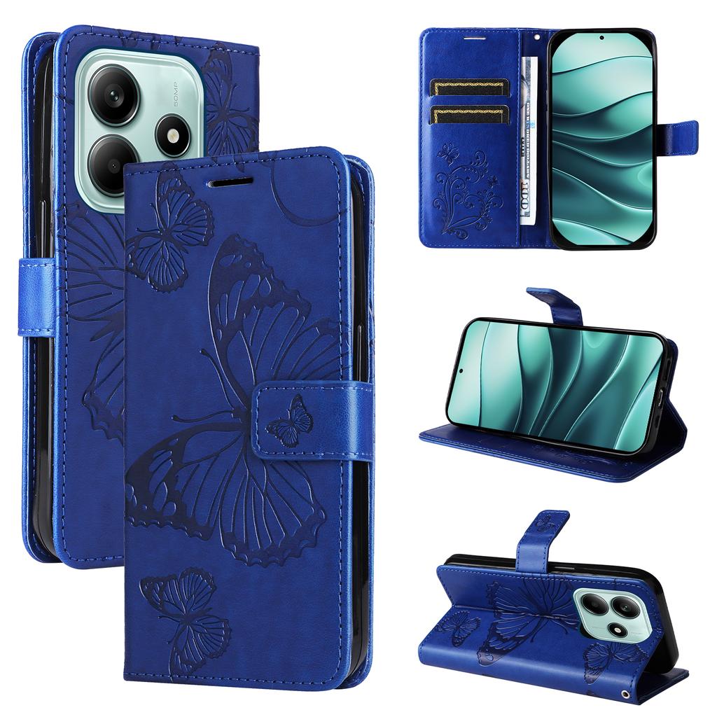 For Xiaomi Redmi Note 14 5G Wallet Case Floral Butterfly Imprinted Leather Phone Cover Stand
