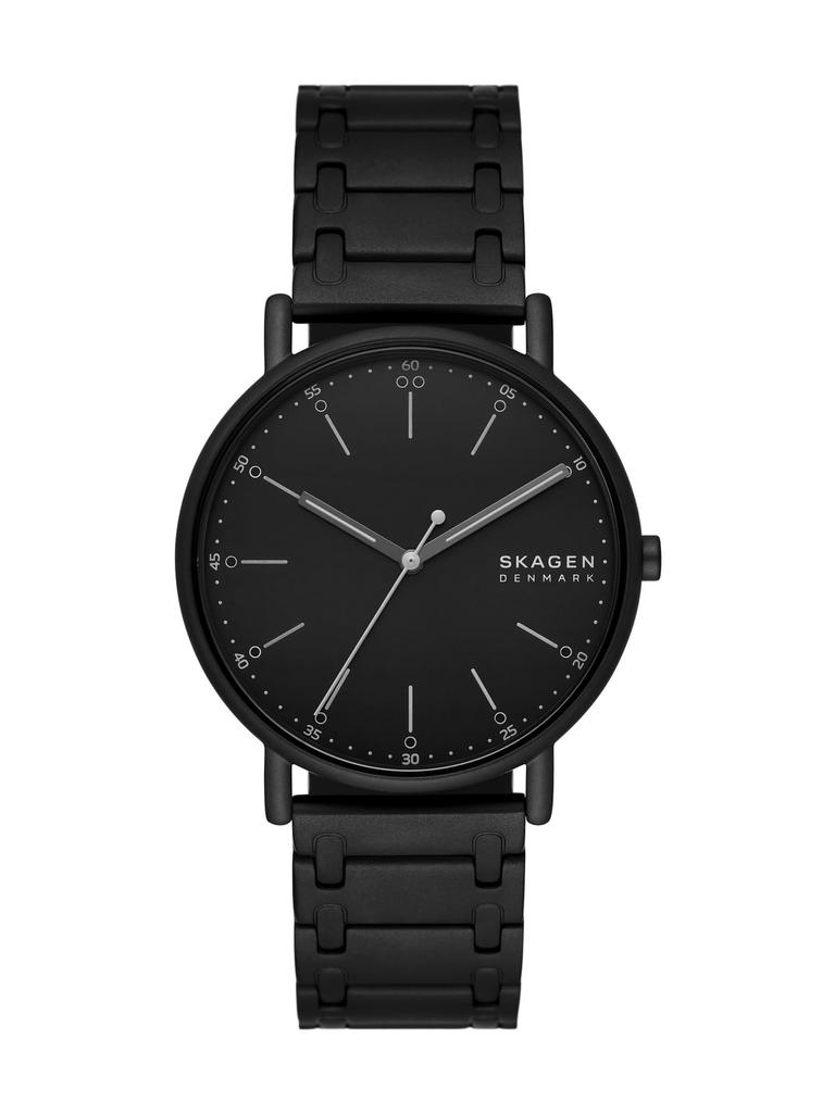 Skagen Men's SIGNATUR Three-Hand Black Stainless Steel Watch, SKW6914