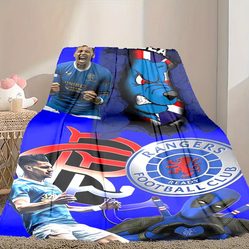 1ks Deka Rangers FC, Domácí tištěná přehozová deka - Měkká deka Dárek pro rodinu, Omyvatelná deka na pohovku/postel