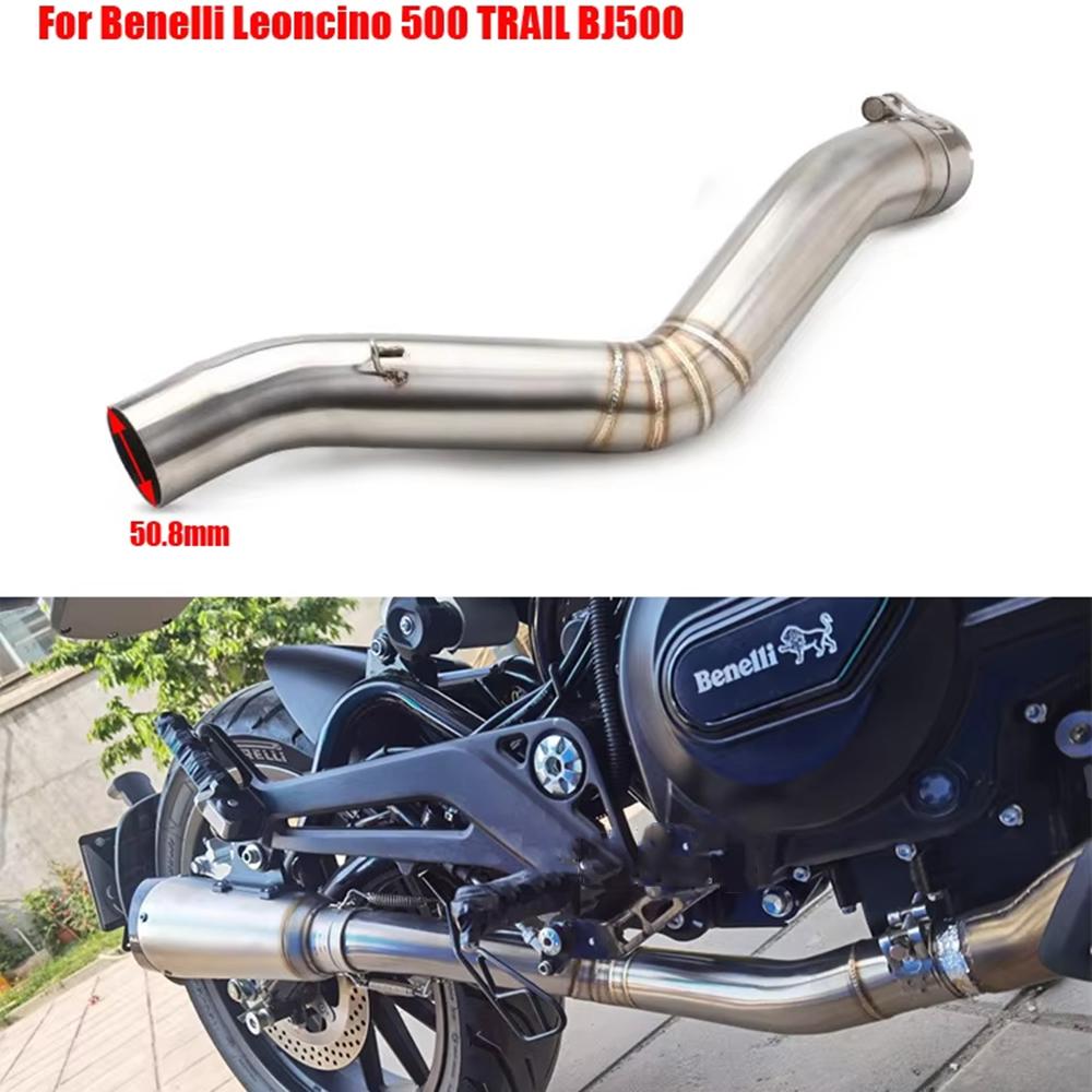 Stainless Steel Motorcycle Exhaust Muffler Motorcycle Exhaust Vent Middle Link Pipe for Benelli TRK 502