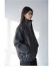 Unisex Distressed PU Leather and Cotton Retro Jacket - Women's 2024 Quilted Winter Coat