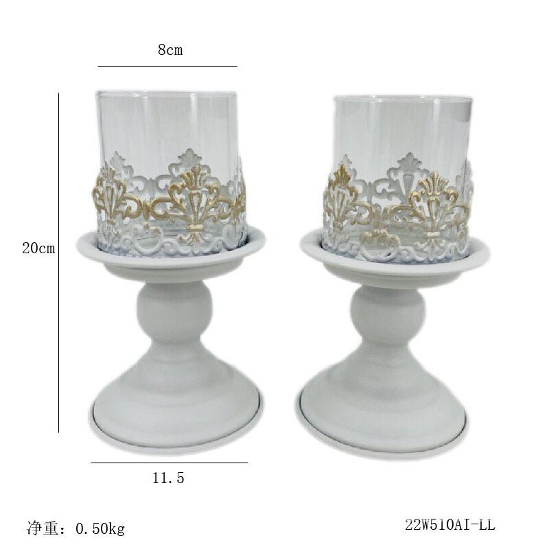 Vintage Iron Candle Holder Aromatherapy Cup Candlestick for Candlelight Dinner Home Decor And Shooting Props