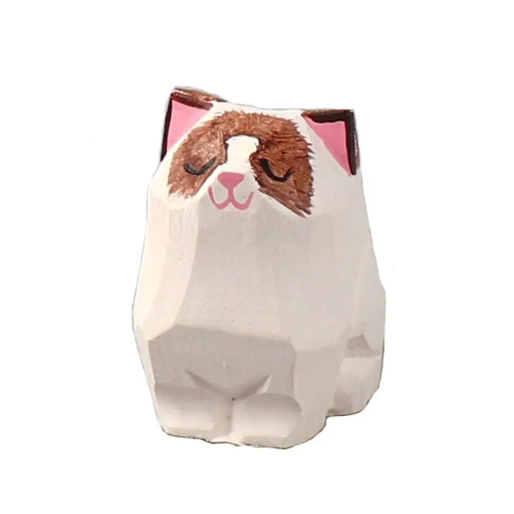 Подарок Мультяшное Животное Деревянная Фигурка Медведя Деревянная Детская Настольная Мелочь Резное Искусство Ремесло Резьба Статуэтка Кошки