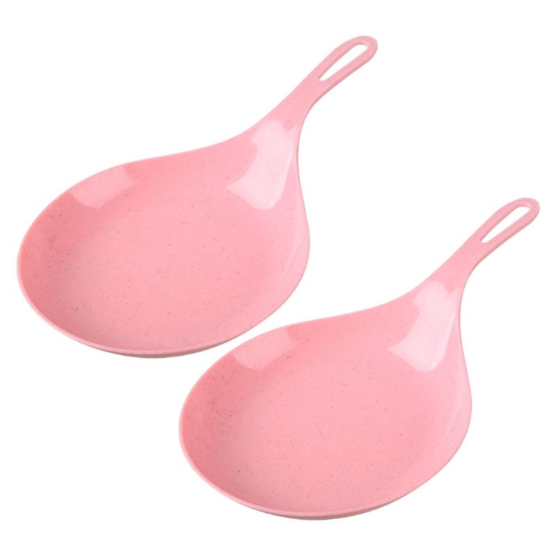 2Pcs Appetizer Eating Tray Handheld Dish Fried Chicken Snacks Plate Large Spoon Tray Fruit Dessert Cake Platter Easy Use