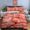HD Meat Bacon Food Print Bedding Set 1 Duvet Cover 1/2 Pillowcases Adult and Children Bedding Set Luxury for Gifts