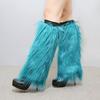 Plush Leg Warmers for Women Soft Furry Boot Toppers Ribbed Elastic Top Fuzzy Leg Covers Winter Accessory Party Costume