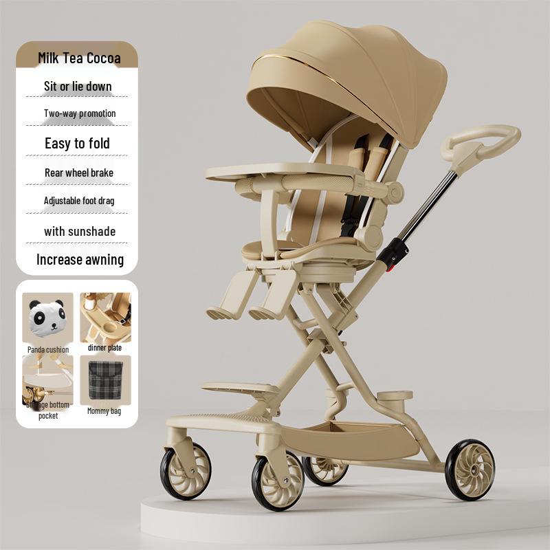 Lightweight Reclining & Sitting Baby Stroller - Two-Way Foldable Newborn & Kids Stroller