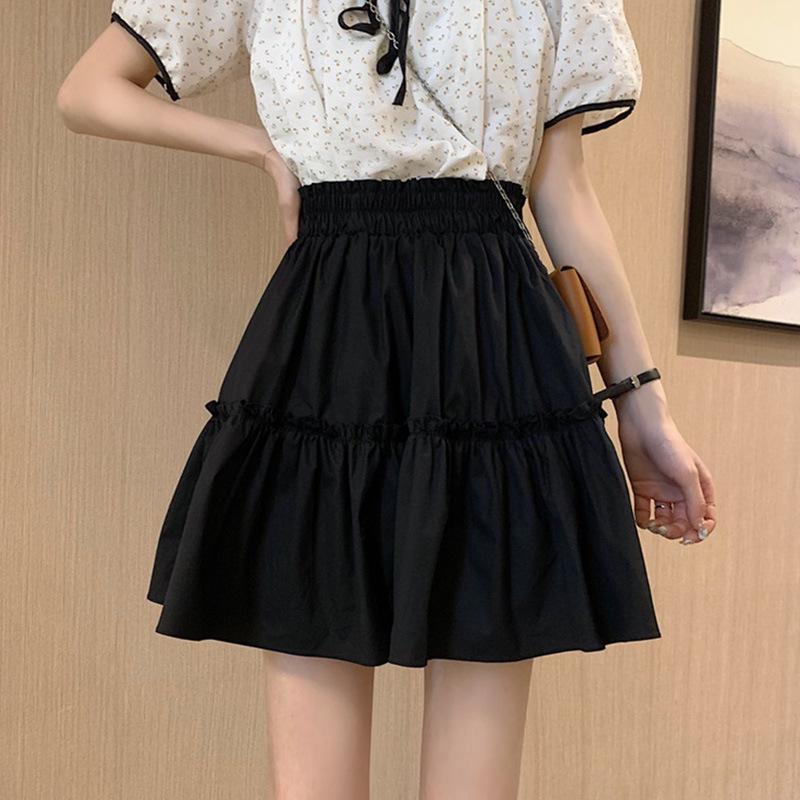 2025 Lato Biała Elastyczna Talia Linia A Krótka Spódnica dla Kobiet