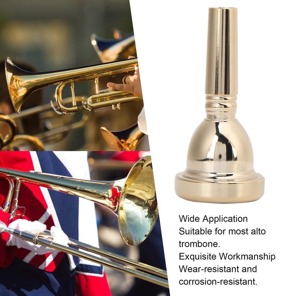Alomejor1 Trombone Tenor Trombone Mouthpiece for Practice and Performance Mouthpiece, Wear-Resistant Beginners, (Gold)