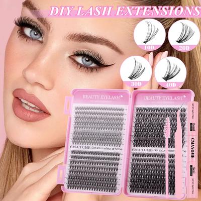 False Eyelash Extension Set Single Cluster 590 Clusters 30 + 40 + 50 + 60 + 80 + 100D Eyelashes