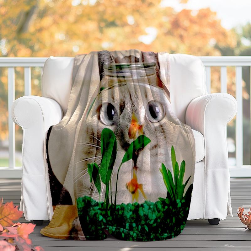 1pc dog pattern blanket, all season lightweight home office outdoor nap multifunctional blanket