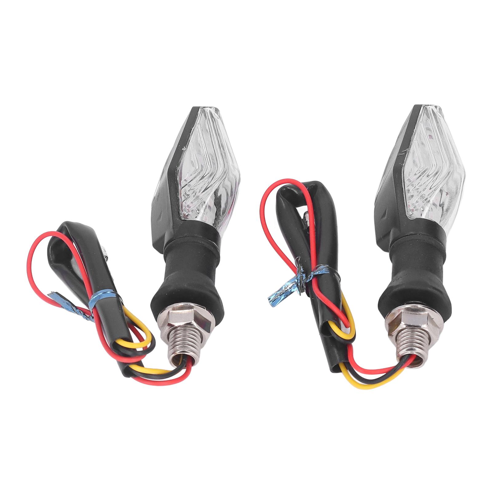 

2pcs 12V Motorcycle Turn Signal Light Double Sided Blue Yellow Led Indicators Black