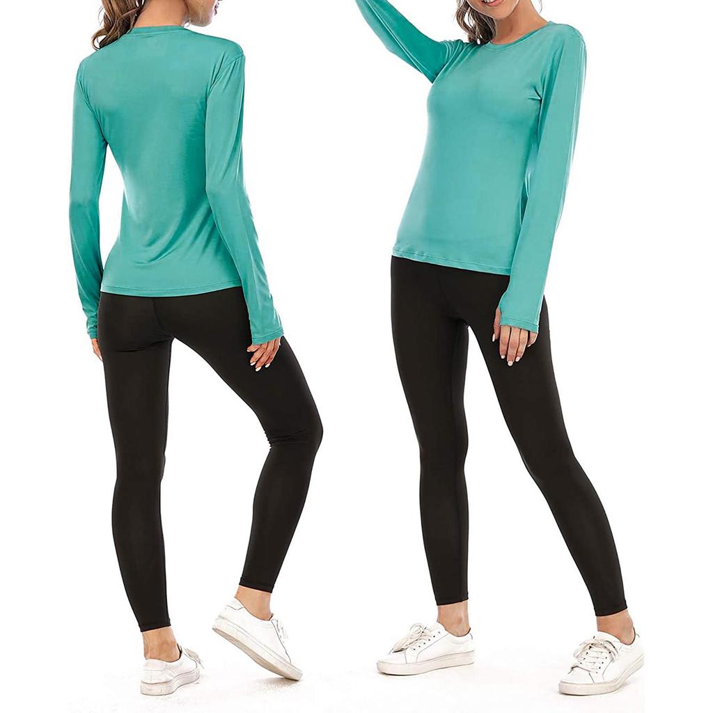 Women Tight-fitting Color Sunscreen Fitness Long-sleeved T-shirt