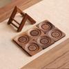 1 Set Chinese Walnut Wood Tea Tray Storage Rack Household Carved Coaster Insulation Teapot Teacup Mat Teaware Accessories