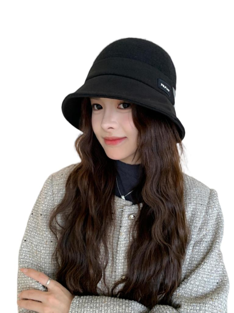 Fall Winter Luxury Brand Fashion Thick Warm Knitted Bucket Hat  Wool Cashmere Solid Color Top Hat Party Fedoras  For Wome Capsn