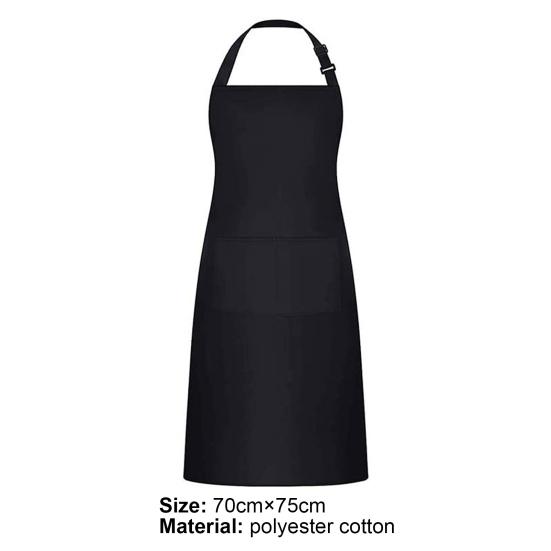 Delantal de cocina cómodo con hebilla ajustable, delantal de cocina fácil de limpiar de poliéster y algodón para hornear