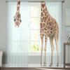 Animal Giraffe Probe Window Treatment Tulle Modern Sheer Curtains for Kitchen Living Room the Bedroom Curtains Decoration