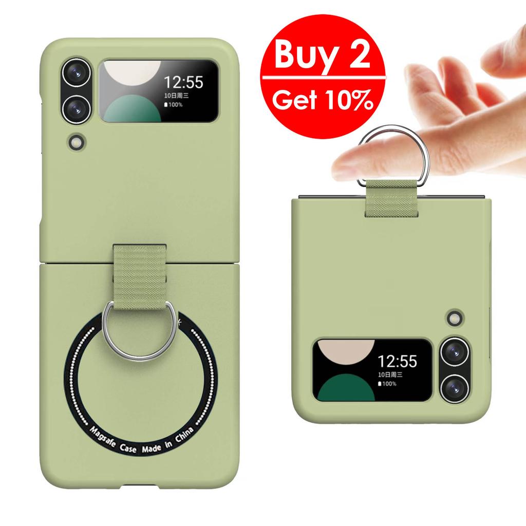 Anti-scratch Magsafe Ring Case for Samsung Galaxy Z Flip 6 5 4 5g Non-slip Holder Wireless Charging Cover for Samsung Z Flip3