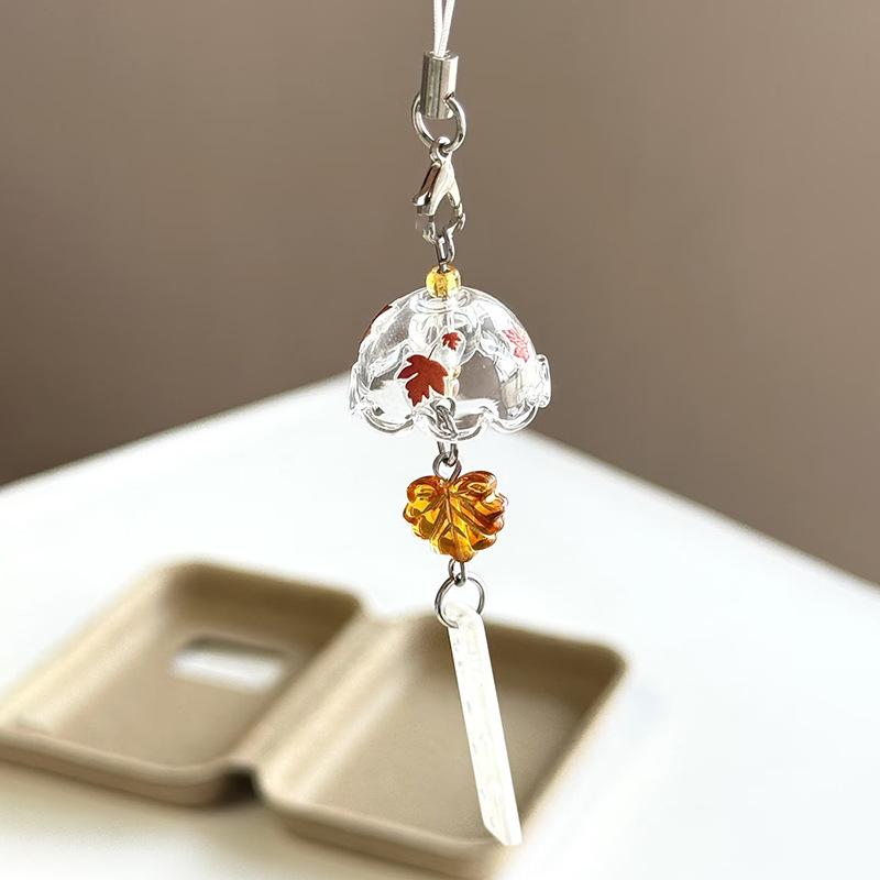 Sweet Christmas Tree Drift Bottle Four-Leaf Clover Pendant Phone Strap Keychain Exquisite Backpack Decoration Accessories Gifts