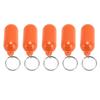 5Pcs Plastic Key Float Floats Keychain Floating Key Chain for Swimming Beach Outings Water Sports Orange