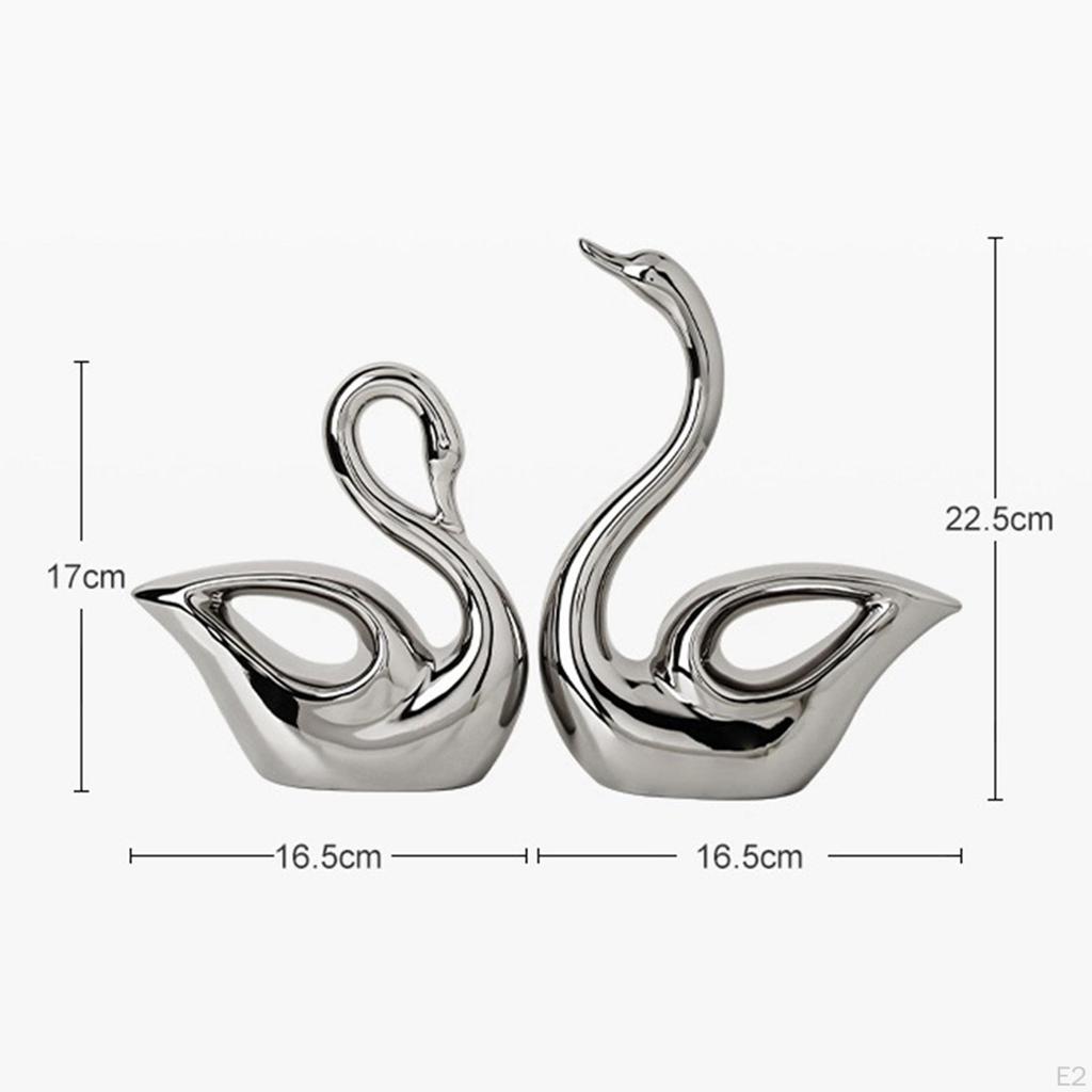 Keramik Schwanenpaar Figuren Tierstatuen Desktop Handwerkskunst Moderne Skulptur für Hochzeitsgeschenke