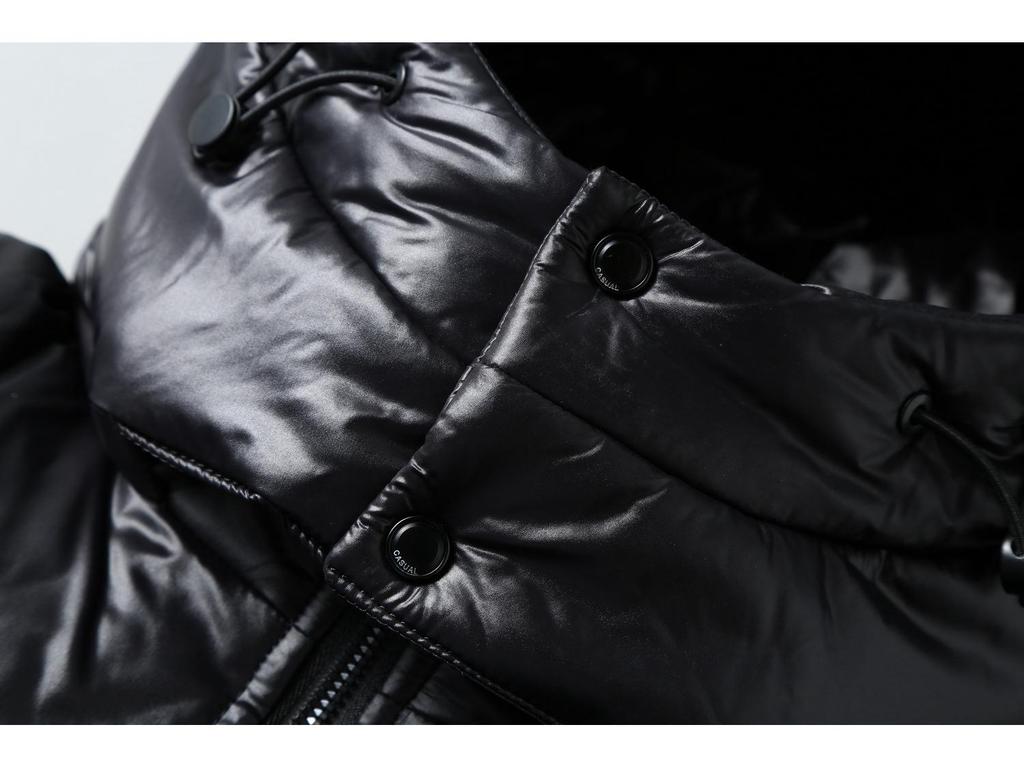 Męska modna błyszcząca zimowa kurtka puchowa