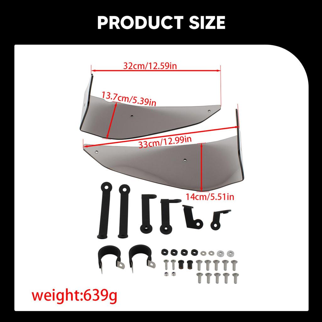Motorcycle Aerodynamic Wing Side Deflector Wind Guard for BMW K1600GTL K160