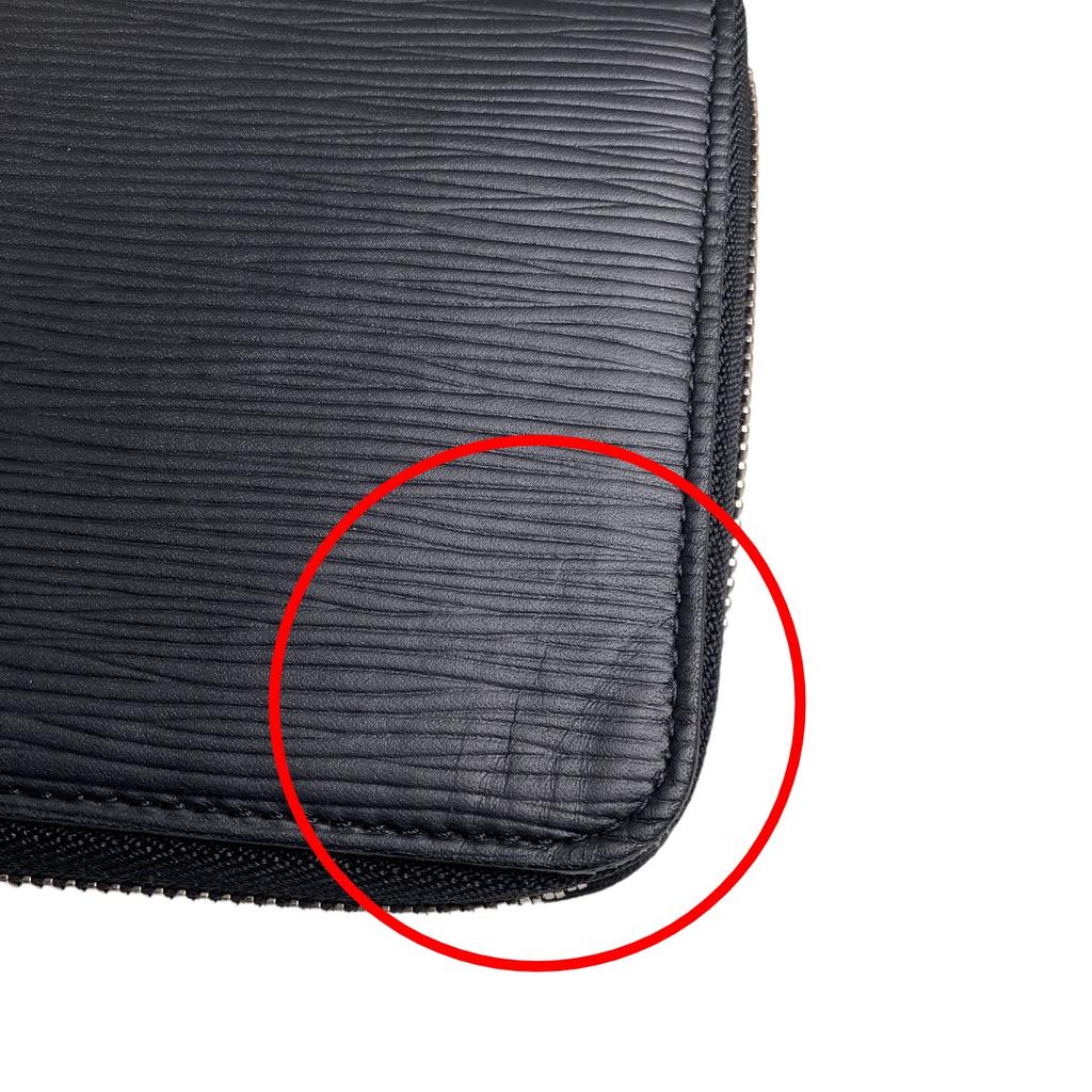 Louis Vuitton Zippy Organizer M60632 Long Wallet Purse Epi Leather Noir Black Used